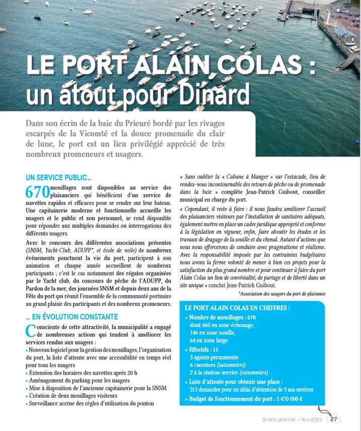 Article Port Ville Dinard 2022
